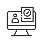 Icon eines Monitors zum registrieren